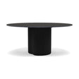 Manutti Ogado Table Repas Low Dining Ø148cm h:66cm Teck Scuro HFTS Céramique Basalt Black 12mm (5K67) 