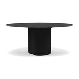 Manutti Ogado Table Repas Low Dining Ø148cm h:66cm Teck Scuro HFTS Céramique Basalt Black 12mm (5K67) 