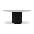 Manutti Ogado Table Repas Low Dining Ø148cm h:66cm Teck Scuro HFTS Céramique Concrete 12mm (5K68) 