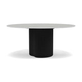 Manutti Ogado Table Repas Low Dining Ø148cm h:66cm Teck Scuro HFTS Céramique Concrete 12mm (5K68) 