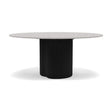 Manutti Ogado Table Repas Low Dining Ø148cm h:66cm Teck Scuro HFTS Céramique Fossil 12mm (5K53) 