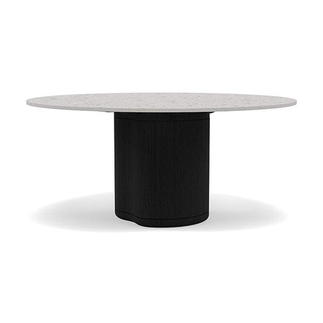 Manutti Ogado Table Repas Low Dining Ø148cm h:66cm Teck Scuro HFTS Céramique Fossil 12mm (5K53) 