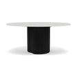 Manutti Ogado Table Repas Low Dining Ø148cm h:66cm Teck Scuro HFTS Céramique Perle 12mm (5K66) 