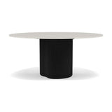Manutti Ogado Table Repas Low Dining Ø148cm h:66cm Teck Scuro HFTS Céramique Speckled Sand 12mm (5K73) 