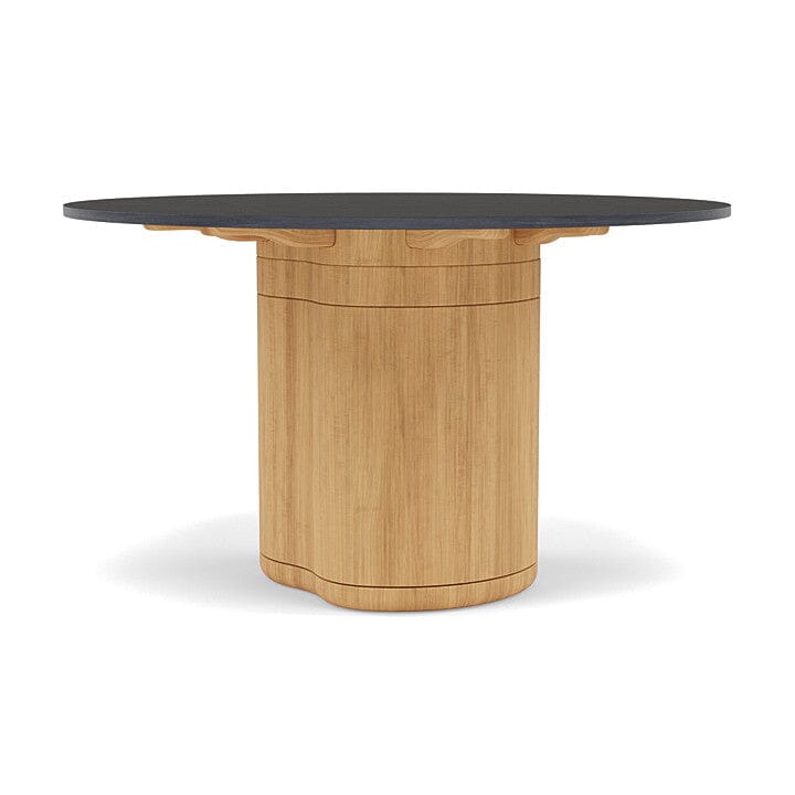 Manutti Ogado Table Repas Ø125cm Teck Brushed HFTB Céramique Basalt Black 12mm (5K67) 