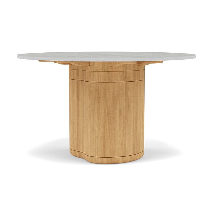 Manutti Ogado Table Repas Ø125cm Teck Brushed HFTB Céramique Concrete 12mm (5K68) 