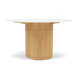 Manutti Ogado Table Repas Ø125cm Teck Brushed HFTB Céramique Marble White 12mm (5K58) 
