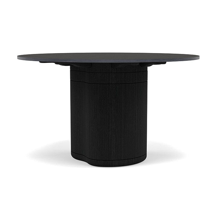 Manutti Ogado Table Repas Ø125cm Teck Scuro HFTS Céramique Basalt Black 12mm (5K67) 