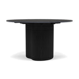 Manutti Ogado Table Repas Ø125cm Teck Scuro HFTS Céramique Basalt Black 12mm (5K67) 