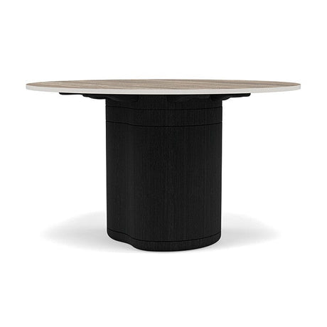 Manutti Ogado Table Repas Ø125cm Teck Scuro HFTS Céramique Travertin Geo 12mm (5K54) 