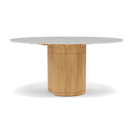 Manutti Ogado Table Repas Ø148cm Teck Brushed HFTB Céramique Concrete 12mm (5K68) 