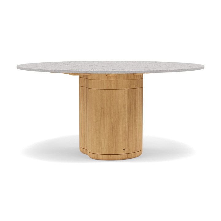 Manutti Ogado Table Repas Ø148cm Teck Brushed HFTB Céramique Fossil 12mm (5K53) 