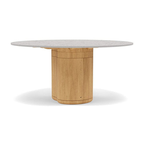 Manutti Ogado Table Repas Ø148cm Teck Brushed HFTB Céramique Fossil 12mm (5K53) 