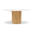Manutti Ogado Table Repas Ø148cm Teck Brushed HFTB Céramique Marble White 12mm (5K58) 