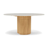 Manutti Ogado Table Repas Ø148cm Teck Brushed HFTB Céramique Speckled Sand 12mm (5K73) 