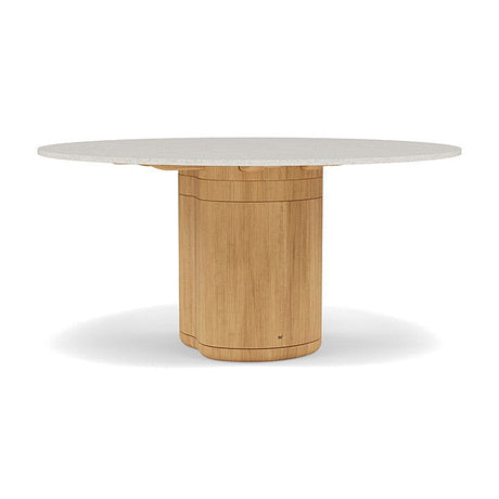 Manutti Ogado Table Repas Ø148cm Teck Brushed HFTB Céramique Speckled Sand 12mm (5K73) 