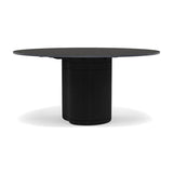 Manutti Ogado Table Repas Ø148cm Teck Scuro HFTS Céramique Basalt Black 12mm (5K67) 