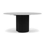 Manutti Ogado Table Repas Ø148cm Teck Scuro HFTS Céramique Concrete 12mm (5K68) 
