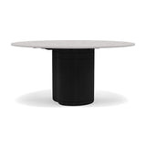 Manutti Ogado Table Repas Ø148cm Teck Scuro HFTS Céramique Fossil 12mm (5K53) 