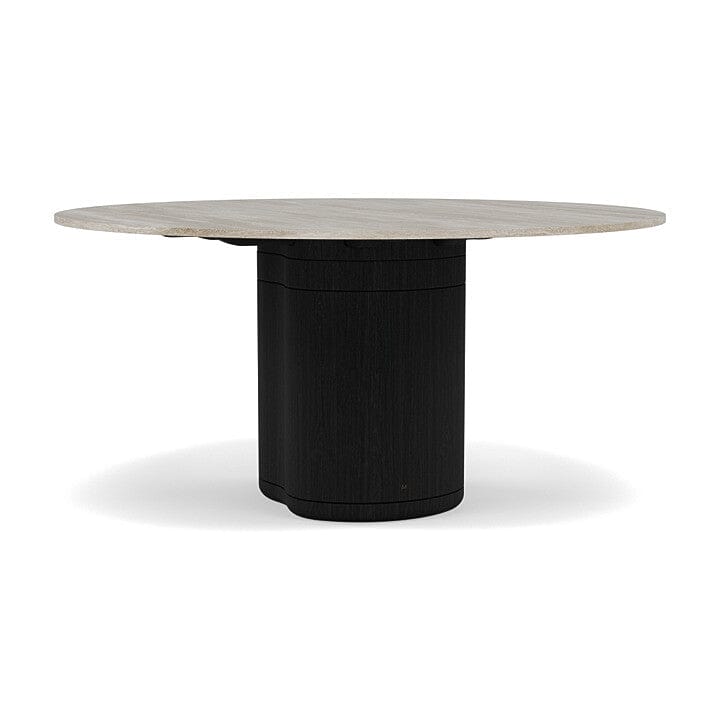 Manutti Ogado Table Repas Ø148cm Teck Scuro HFTS Céramique Travertin Crema 12mm (5K74) 