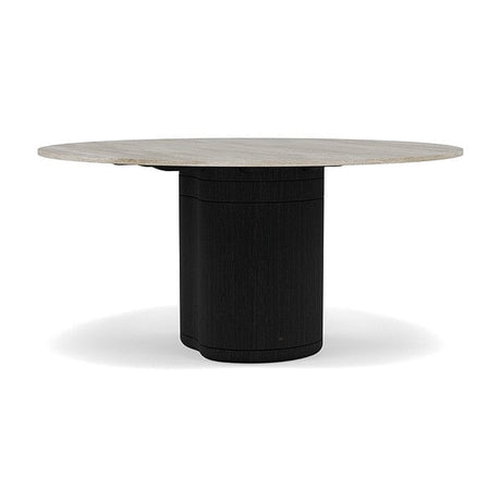 Manutti Ogado Table Repas Ø148cm Teck Scuro HFTS Céramique Travertin Crema 12mm (5K74) 