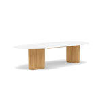 Manutti Ogado Table repas Organic 310x135cm Teck Brushed HFTB Céramique Marble White (5K58) 