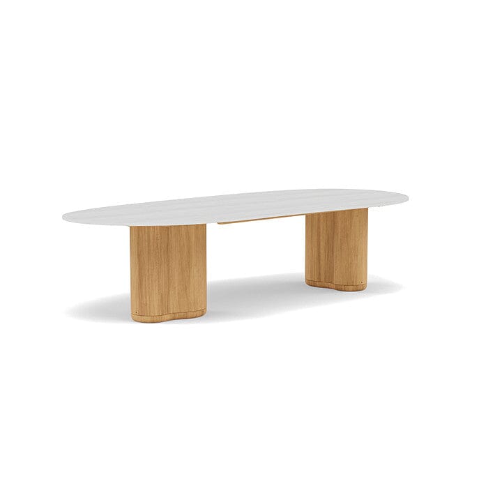 Manutti Ogado Table repas Organic 310x135cm Teck Brushed HFTB Céramique Perla (5K66) 