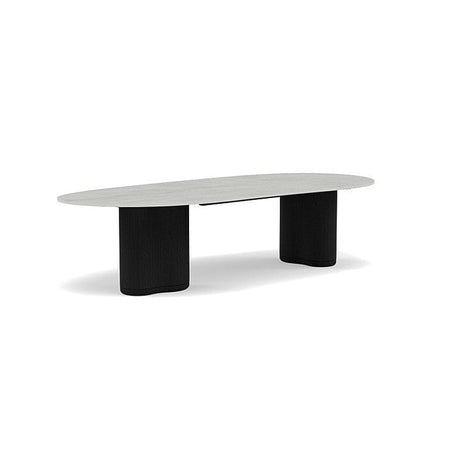 Manutti Ogado Table repas Organic 310x135cm Teck Scuro HFTS Céramique Concrete (5K68) 