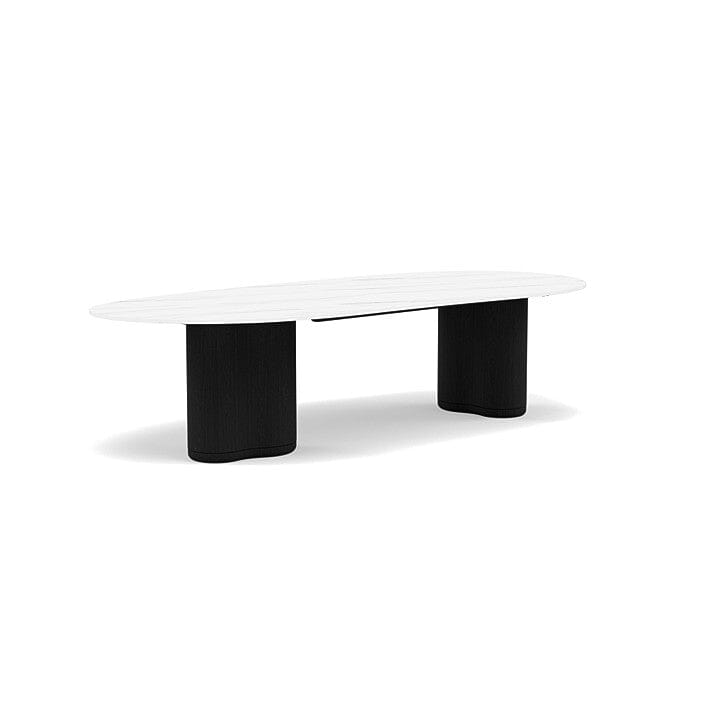Manutti Ogado Table repas Organic 310x135cm Teck Scuro HFTS Céramique Marble White (5K58) 