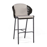 Manutti Radoc Radius Barstool 76, coussins non inclus Lava SF10 - Rope Anthracite 4.5mm (1R03) 
