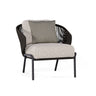 Manutti Radoc Radius Fauteuil club 1-Seater, coussin non inclus Lava SF10 - Rope Anthracite 4.5mm (1R03) 