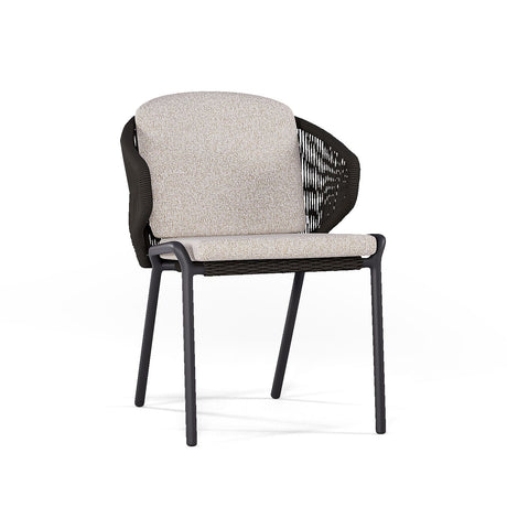 Manutti Radoc Radius Fauteuil repas, coussins non inclus Lava SF10 - Rope Anthracite 4.5 mm (1R03) 