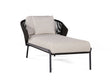 Manutti Radoc Radius Lounger, chaise longue méridienne, coussins non inclus Lava SF10 - Rope Anthracite 4.5mm (1R03) 