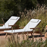 Manutti Sunrise Lounger Teak avec accoudoirs, coussins en sus 