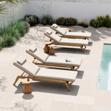 Manutti Sunrise Lounger Teak sans accoudoirs, coussins en sus 