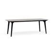 Manutti Torsa Table 264x118cm h:90cm Teak nero Céramique Travertin Crema 12mm (5K74) 