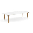 Manutti Torsa Table 264x118cm Teak Natural (HFTK) Céramique Marble White 12mm (5K58) 