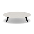 Manutti Torsa Table ø100cm h:25cm Teak Brushed Scuro (HFTN) Céramique Speckled Sand 12mm (5K73) 