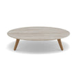 Manutti Torsa Table ø100cm h:25cm Teak Natural (HFTK) Céramique Travertin Crema 12mm (5K74) 