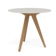 Manutti Torsa Table ø100cm h:90cm Teak natural Céramique Speckled Sand 12mm (5K73) 