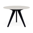Manutti Torsa Table ø100cm Teak Brushed Scuro (HFTN) Céramique Speckled Sand 12mm (5K73) 