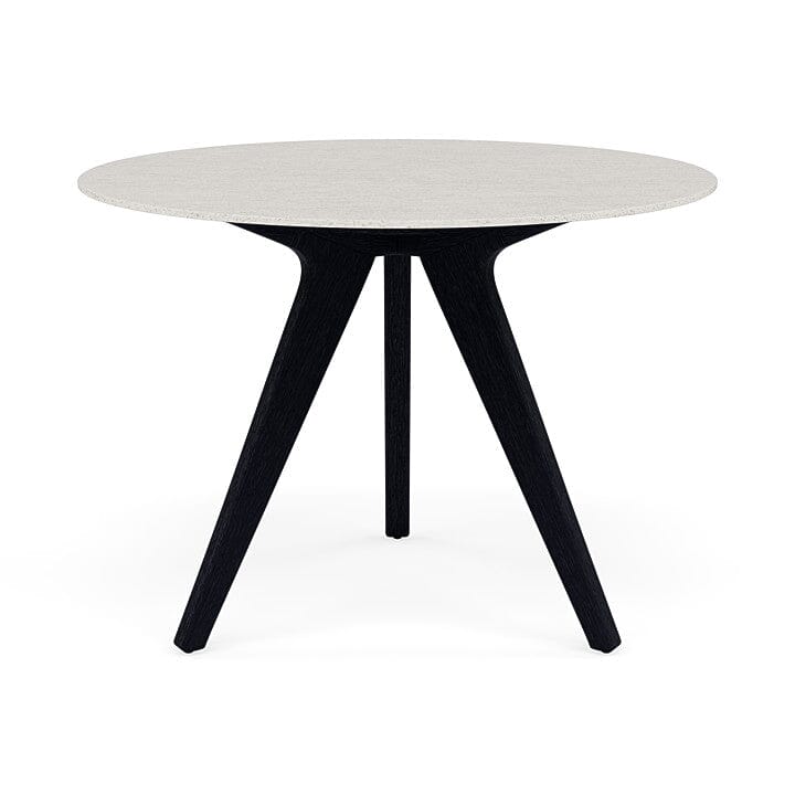 Manutti Torsa Table ø100cm Teak Brushed Scuro (HFTN) Céramique Speckled Sand 12mm (5K73) 