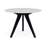 Manutti Torsa Table ø100cm Teak Brushed Scuro (HFTN) Céramique Speckled Sand 12mm (5K73) 