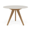 Manutti Torsa Table ø100cm Teak Natural (HFTK) Céramique Speckled Sand 12mm (5K73) 