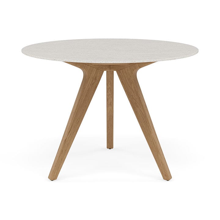 Manutti Torsa Table ø100cm Teak Natural (HFTK) Céramique Speckled Sand 12mm (5K73) 