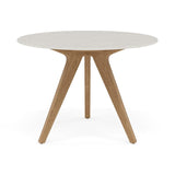 Manutti Torsa Table ø100cm Teak Natural (HFTK) Céramique Speckled Sand 12mm (5K73) 