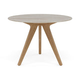 Manutti Torsa Table ø100cm Teak Natural (HFTK) Céramique Travertin Crema 12mm (5K74) 