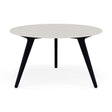 Manutti Torsa Table ø125cm Teak Brushed Scuro (HFTN) Céramique Speckled Sand 12mm (5K73) 