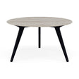 Manutti Torsa Table ø125cm Teak Brushed Scuro (HFTN) Céramique Travertin Crema 12mm (5K74) 