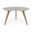 Manutti Torsa Table ø125cm Teak Natural (HFTK) Céramique Travertin Crema 12mm (5K74) 